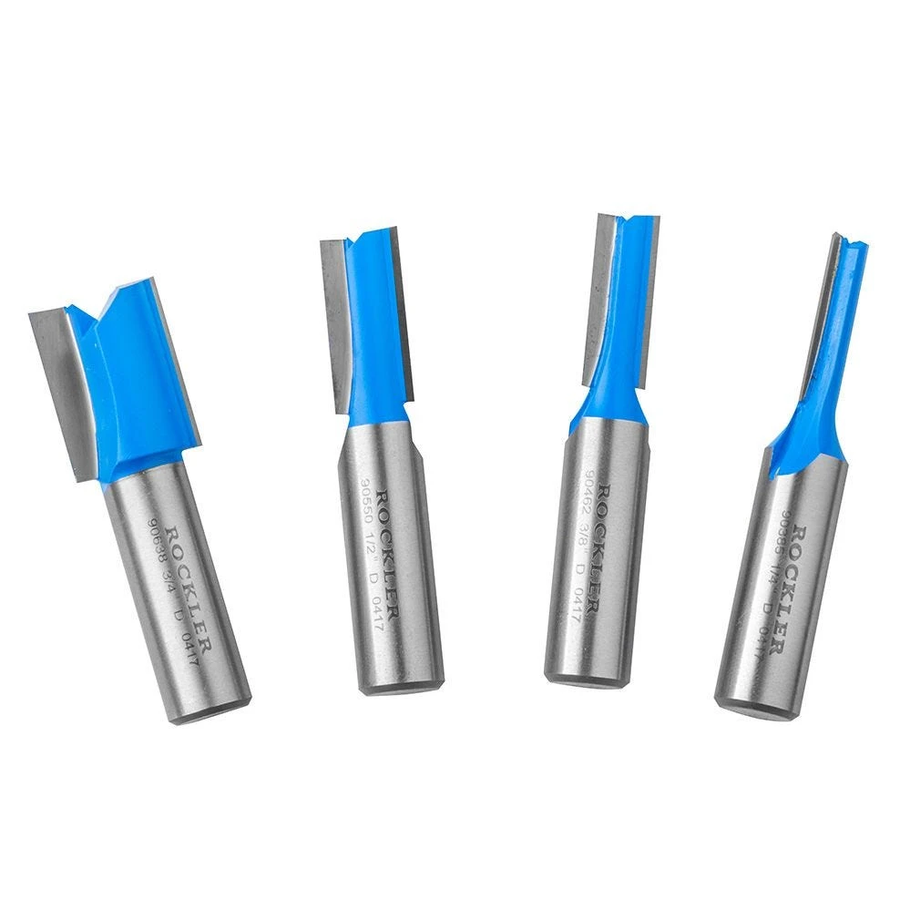 Rockler 4-Pc. Straight Bit Set - 1/2" Shank 1 Rockler 4-Pc. Straight Bit Set - 1/2" Shank