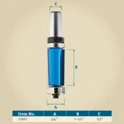 Rockler Double Bearing Shear Flush Trim Router Bit - 3/4" Dia X 1-1/2" H X 1/2" Shank 5 Rockler Double Bearing Shear Flush Trim Router Bit - 3/4" Dia X 1-1/2" H X 1/2" Shank -Home Tools Sale Shop 4651