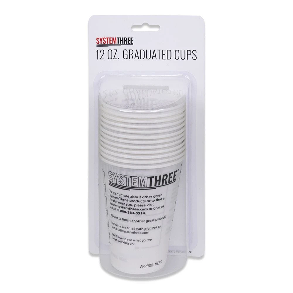 System Three 12 Oz. Graduated Paper Mixing Cups, 12-Pack 1 System Three 12 Oz. Graduated Paper Mixing Cups, 12-Pack
