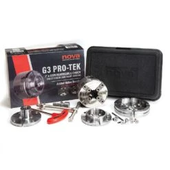 Nova 48293 Pro-Tek G3 Chuck Bundle With 2'', 4'' And Pin Jaws, 1''x 8 TPI Direct Thread