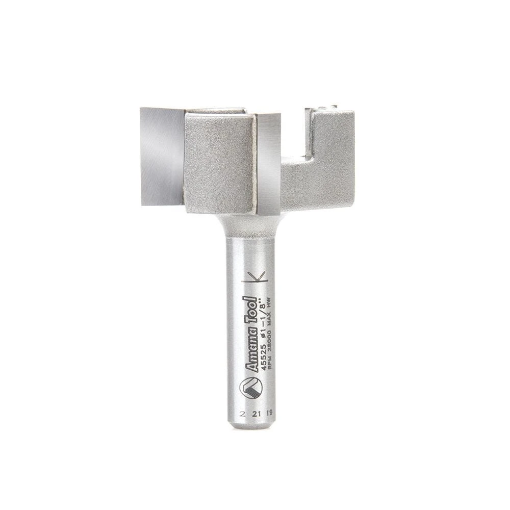 Amana Tool Carbide-Tipped Spoilboard Flattening/Rabbeting Router Bit, 1-1/8'' Dia. X 1/2'' Cutting Height X 1/4'' Shank 1 Amana Tool Carbide-Tipped Spoilboard Flattening/Rabbeting Router Bit, 1-1/8'' Dia. X 1/2'' Cutting Height X 1/4'' Shank