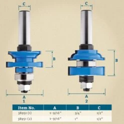 Rockler Bead In-Stile And Rail Router Bit Set - 1/2" Shank