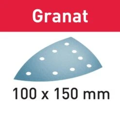 120-Grit 100x150mm Festool Granat 9-Hole Delta Abrasive Sheets, 10-Pack (577538)